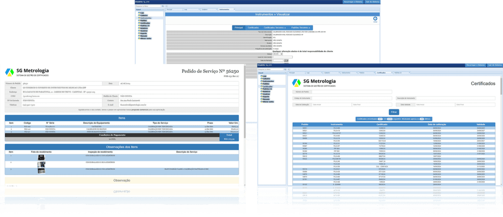 sistema de gestão de certificados online para metrologia